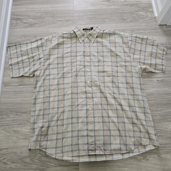 Gant Other - GANT Foxhunt Plaid Short Sleeve Button Front Shirt Men's XXL Tall Brown Green